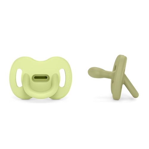 Color Essence SX PRO Silicone Baby Pacifier 2Pk, Made with 100% Soft Silicone, Baby Essentials Perfect for Breastfeeding Babies, Designed in Spain, 0-6 Mths, Green