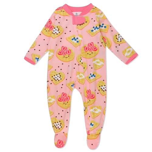 HonestBaby Baby Sleep and Play Footed Pajamas One-piece Sleeper Jumpsuit Zip-front Pjs Organic Cotton for Baby Girls, Unisex