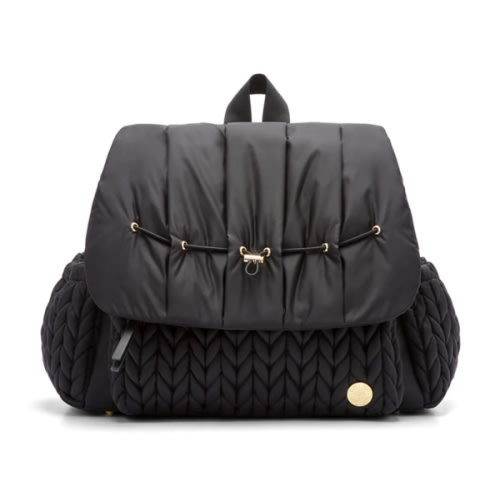 Levy Stylish Diaper Backpack - Black Herringbone