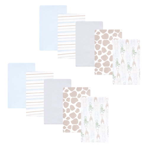 Hudson Baby Unisex Baby Cotton Poly Flannel Burp Cloths, Modern Safari Friends, One Size