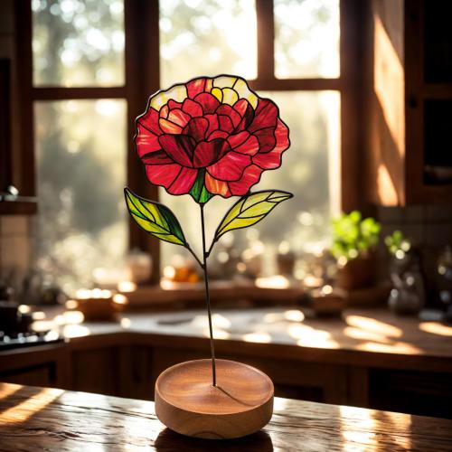 Stained Glass Birth Flower Suncatcher | Handmade Keepsake