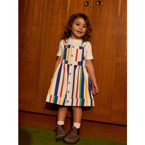 90's Bold Stripe Heidi Denim Pinafore Dress | Baby & Kids Dresses - Goldie + Ace