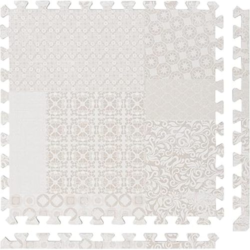 Popsykosy Tapis d'exercice et de jeu en mousse de qualité supérieure pour bébé – Élégant et grand tapis de sol puzzle non toxique – 6 carreaux – Spacieux 1,8 x 1,2 m – Tapis emboîtable extensible –