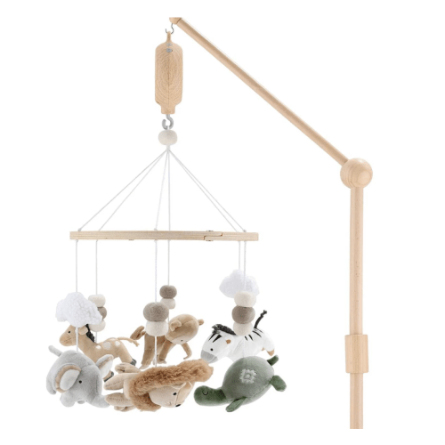 Safari Serenity Wooden Crib Musical Mobile