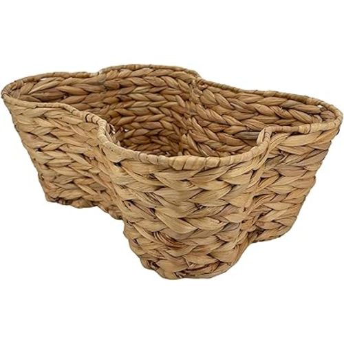 OtterPets Dog Toy Basket, Hyacinth Cat & Dog Bone Shaped Basket, Wicker Pet Toy Bin Organizer, Dog Toy Storage (17x13 Hyacinth)