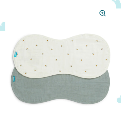 Burp Cloth 2 Pack Cotton Cream Bees