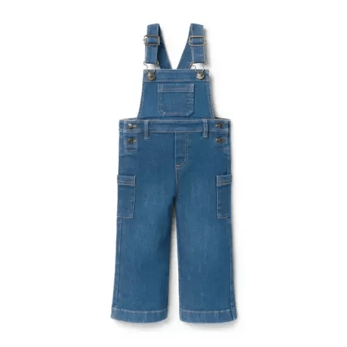 Girl Medium Wash Denim Overall In Medium Wash by Janie and Jack