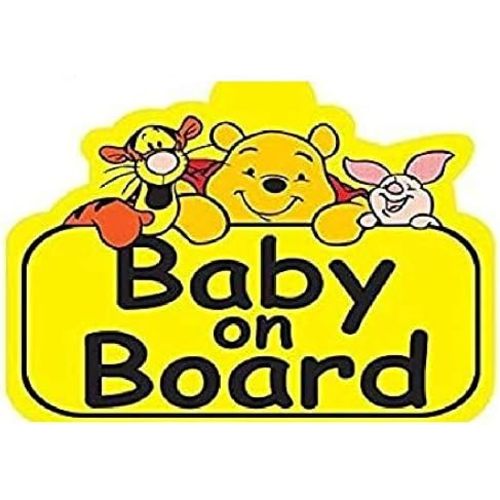2 PCS Baby on Board, Reflective 3M – 5 Inch Bear Cartoon Sticker Decal for Laptop, Car, Window, Truck, Bumper – Safety Sign for Parents