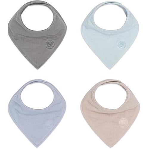 Parker Baby Muslin Bandana Drool Bibs | 100% Soft Muslin Cotton, Absorbent & Adjustable | Stylish Teething & Drooling Bibs