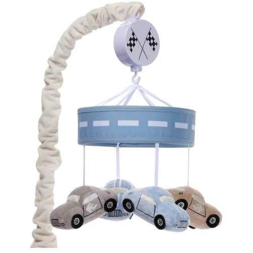 Lambs & Ivy Little Racer Musical Car/Transportation Baby Crib Mobile Soother Toy