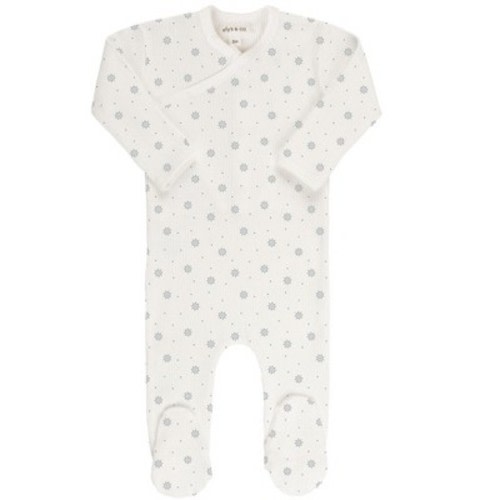Ely's & Co. Baby Cotton Ribbed Zipper Footie - Sailor Print - 12M
