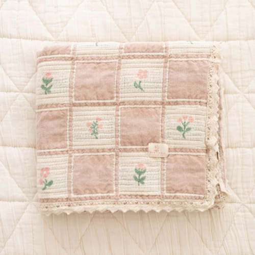 New Grain Pink Fleur Patchwork Blanket
