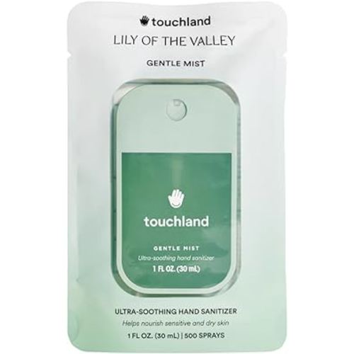 Touchland Gentle Mist Ultra-Soothing Hand Sanitizer Spray, Lily Of The Valley scented, 1FL. OZ. Travel Size