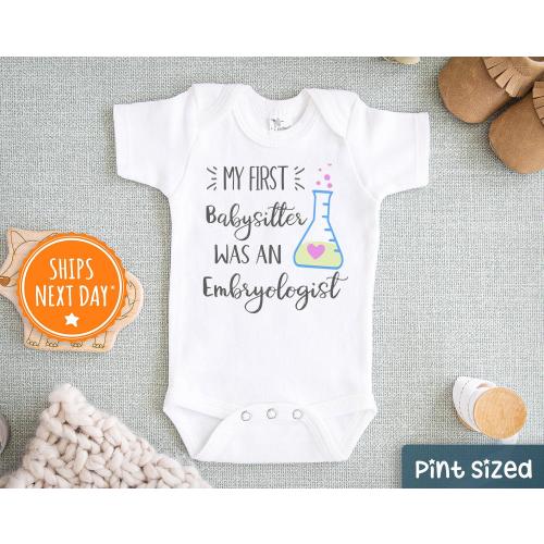 IVF Onesie® - My first Babysitter Embryologist Onesie® Baby - Cute In Vitro Fertilization Baby Onesie®