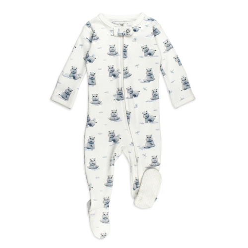 Baby Hippo | Organic Zipper Footie – L'ovedbaby