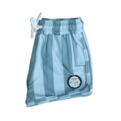 Blue Stripe Cotton Shorts