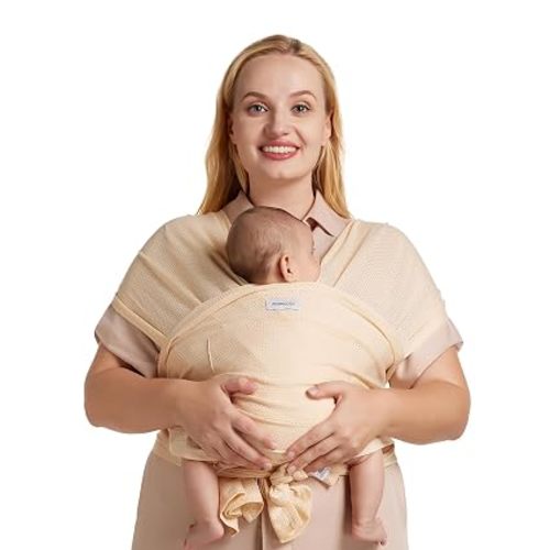 Momcozy Baby Wrap Carrier, Easy-On 2-Piece Design, Air Mesh Cooling