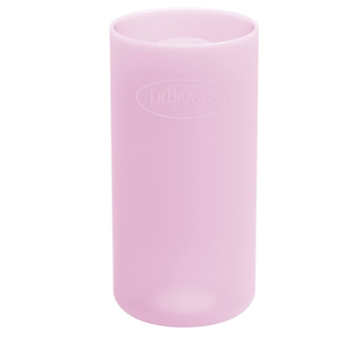 Dr. Brown's Options+ Narrow Glass Bottle Sleeve, 100% Silicone, Pink, BPA-Free, 8 oz, 1-Pack