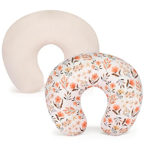 Accmor 2 Pack Muslin Nursing Pillow Covers, 100% Cotton Soft Nursing Covers for Breastfeeding Pillows, Slipcover for Baby Girls Boys Newborn