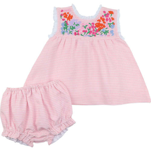 Pink Seersucker Fiesta Diaper Set