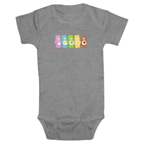 Infant's Care Bears Line Up Group Bears  Bodysuit - Athletic Heather - 6 Months