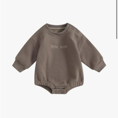 VISGOGO Newborn Infant Baby Boy Girls Oversized Romper Little Dude Sweater Onesie Coming Home Outfit Neutral Clothes