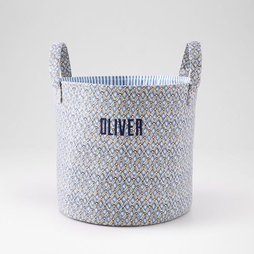Block Print Canvas Storage Bin