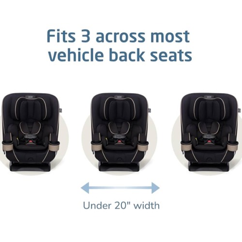 Maxi-COSI Kani 4-in-1 Infant Kids Convertible Car Seat, Rear-Facing, Forward-Facing, Booster, Slim 3-Across Fit, Magnetic Buckle, 5-Position Recline, Fits 5-100 lbs, 19-57 in, Caspian Caviar