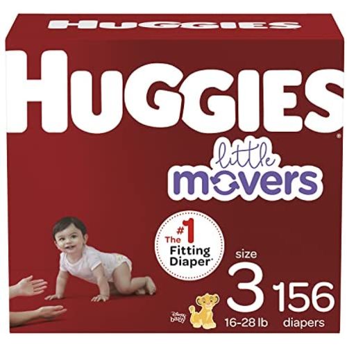 Huggies Baby Diapers, Little Movers, Multi-Color, Size 3, 156 Count