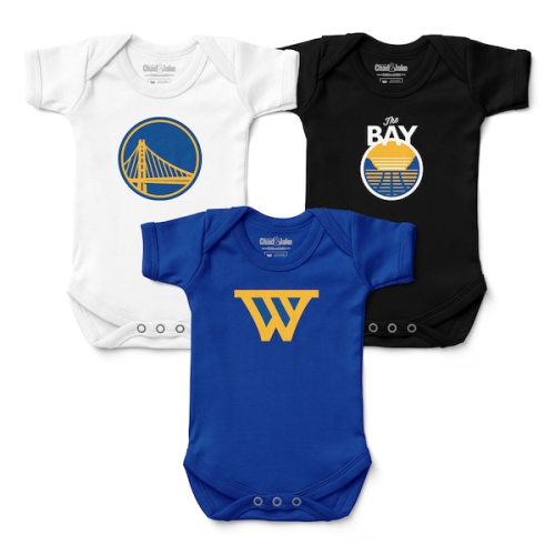 Infant Golden State Warriors Chad & Jake Three-Pack Bodysuit Set
