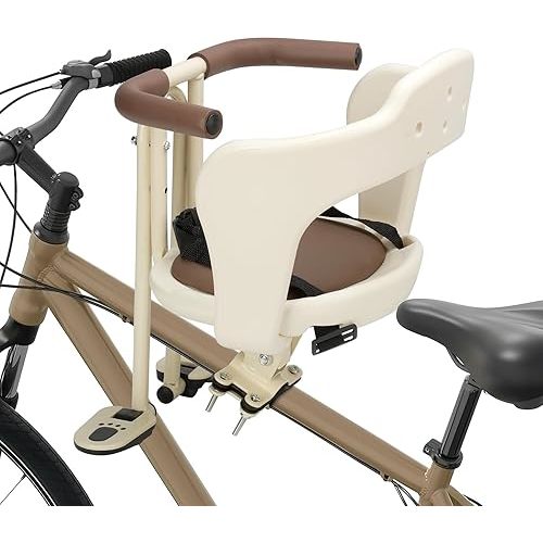 Ercabikker Kid's Bike seat Front Child Carrier Bike Chair for Bicycle Kids seat for Children 2~4 Years,Weight 55 lbs Off White