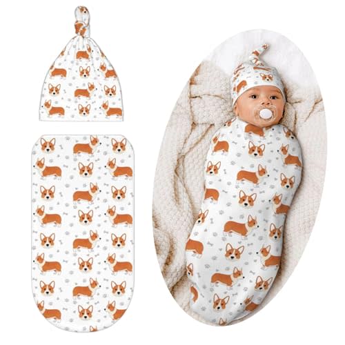 Corgi Dog Swaddle Blanket, Soft Swaddling Blanket Baby Clothes, Corgi Baby Stuff