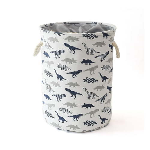 Unisex Toy Storage Drawstring Closure Waterproof Storage Basket, 17"x14", Gray