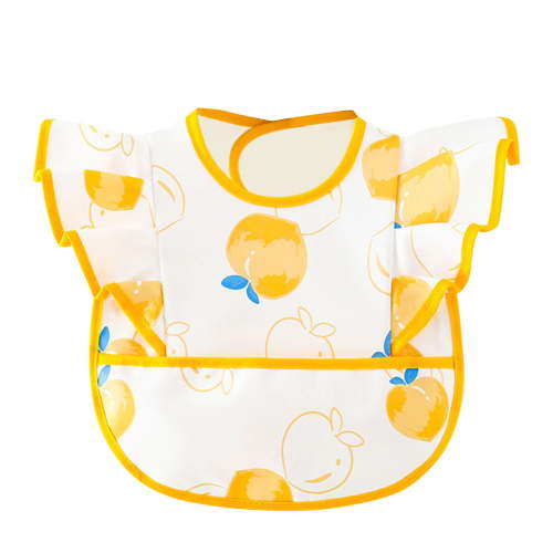Baby Girls Bib Cute Waterproof Feeding Bibs with Crumb Catcher Pocket Boys Infant Bibs for Eating Teething