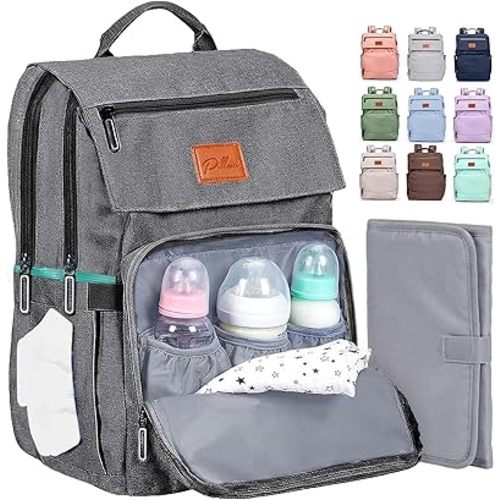 PILLANI Baby Diaper Bag Backpack - Baby Bag for Girls & Boys, Large Waterproof Toddler Diaper Backpack - Baby Shower Gifts & Registry Must Haves - Travel Diaper Bags with Changing Pad - Newborn Stuff