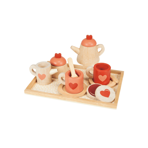 Wooden Tea Time Tray Set – Fun Kids Pretend Play