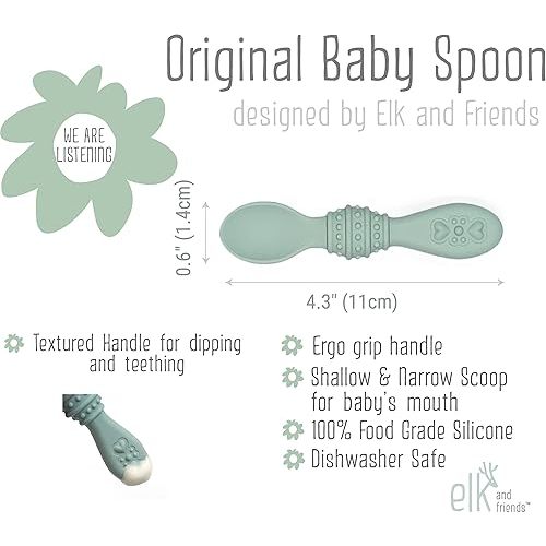 Elk and Friends Silicone Baby Spoons