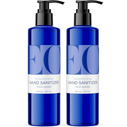EO Hand Sanitizer, 8 Ounce (Pack of 2), French Lavender made with Sugarcane Alcohol with Essential Oils, 99% Effective Against Germs