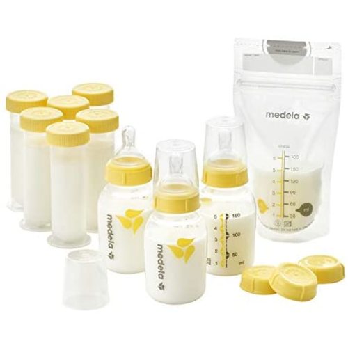 Medela Breastfeeding Gift Set, Breast Milk Storage System; Bottles, Nipples, Travel Caps, Breastmilk Storage Bags and More, Made Without BPA