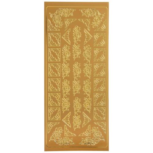 Gold Floral Photo Corner Foil Stickers