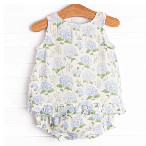 Hydrangea Blooms Muslin Diaper Set, Blue – Stitchy Fish