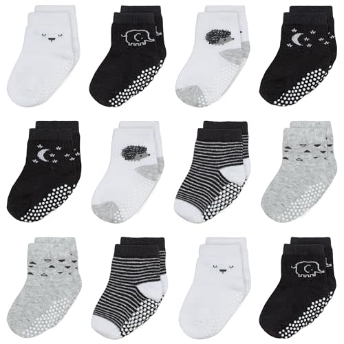 Mother's Choice Organic Cotton Baby Socks 6-12 Months - 12 pairs Soft and Cozy Girls and Boys Sock, Gentle Newborn Socks, Ideal Infant Footwear for Daily Wear and Little Feet Comfort