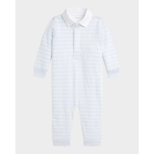 Boy's Striped Cotton Rugby Jersey Coverall, Size NB-12M