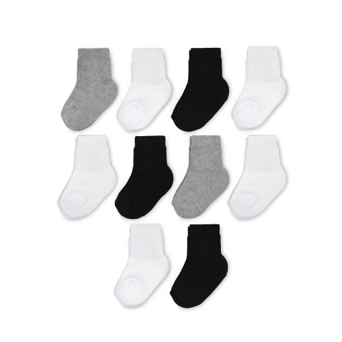 Wonder Nation Unisex Crew Socks, 10 Pack, 0M- 6M