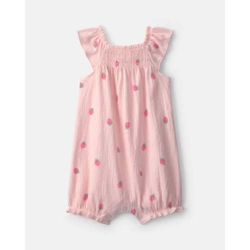 Baby Girl Strawberry Romper - Pink | Carter's