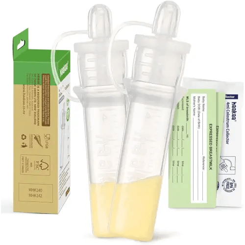 haakaa Colostrum Collector kit Colostrum Syringes for Breastmilk to Collect, Feed & Store, Ready-to-Use (0.1oz/4ml, 2 PK)