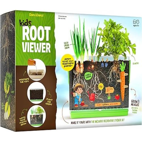 Dan&Darci Root Viewer Kit for Kids - Grow Your Own Plant for Boys & Girls Christmas Gifts - Science STEM Toy & Craft Growing Kits for Ages 4-8 Birthday Gifts for Boy, Girl 4, 5, 6, 7, 8, Year Old