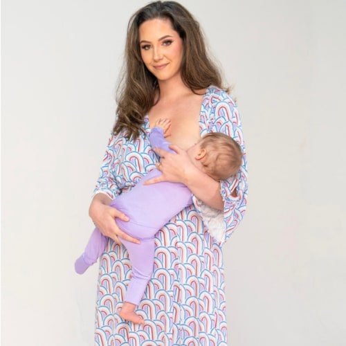 Amelia Labor & Postpartum Gown Rainbow Edition – Lila