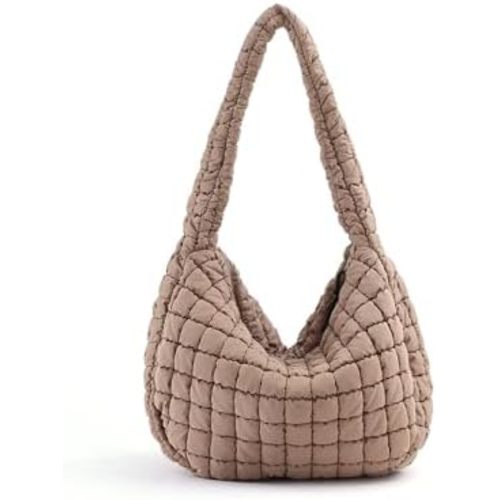 VAKAER Puffer Tote Bag for Women Quilted Crossbody Large Hobo Carryall Lightweight Padded Shoulder Bag for Travel Work