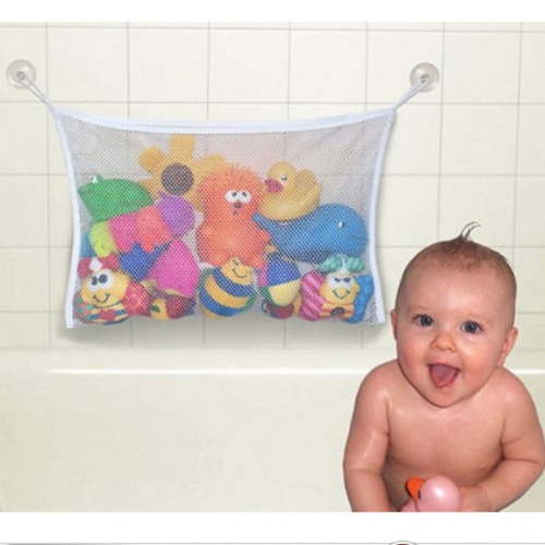 Bath Toy Organizer - Quick Dry Bathtub Mesh Net - Baby Toy Storage Bin with 2 Ultra Strong Hooked Suction Cups For Kids, Toddlers & Baby